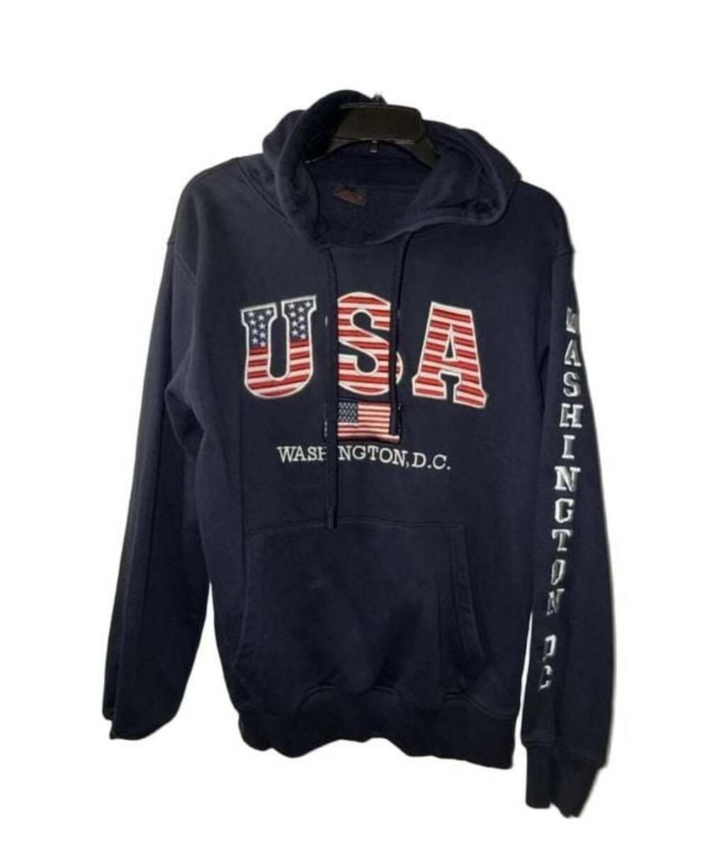 ANWA Mens Navy Blue USA Washington D.C. Pullover Hoodie M